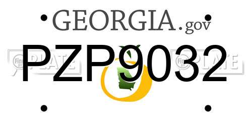 PZP9032 Georgia License Plate