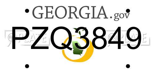 PZQ3849 Georgia License Plate