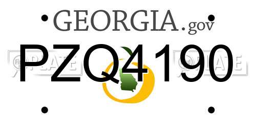PZQ4190 Georgia License Plate