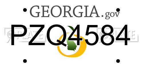 PZQ4584 Georgia License Plate