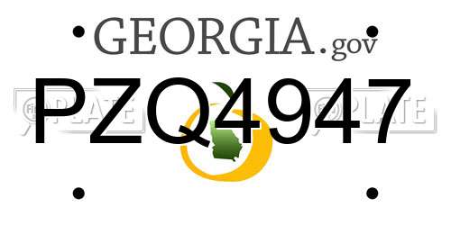 PZQ4947 Georgia License Plate