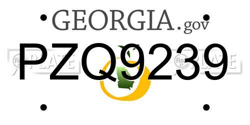 PZQ9239 Georgia License Plate