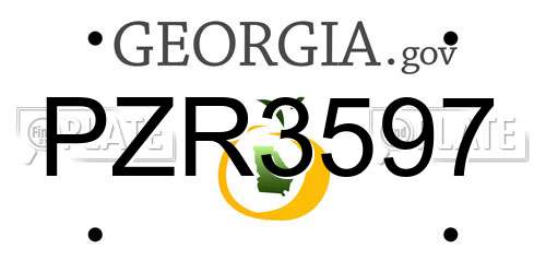PZR3597 Georgia License Plate