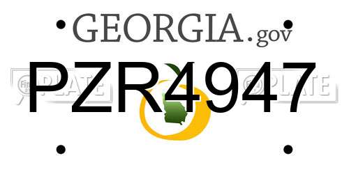 PZR4947 Georgia License Plate