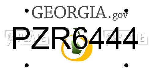 PZR6444 Georgia License Plate
