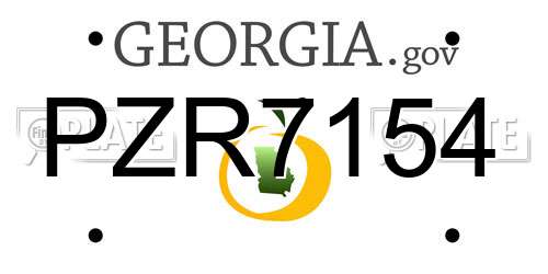 PZR7154 Georgia License Plate