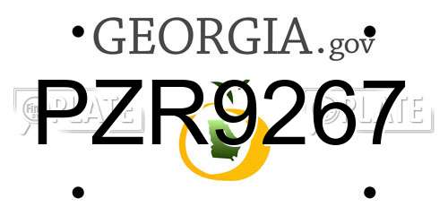 PZR9267 Georgia License Plate