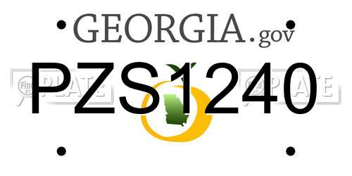 PZS1240 Georgia License Plate