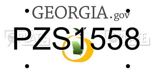 PZS1558 Georgia License Plate