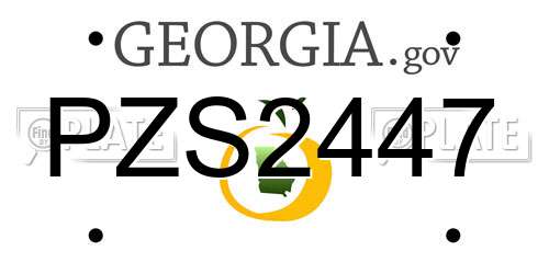 PZS2447 Georgia License Plate