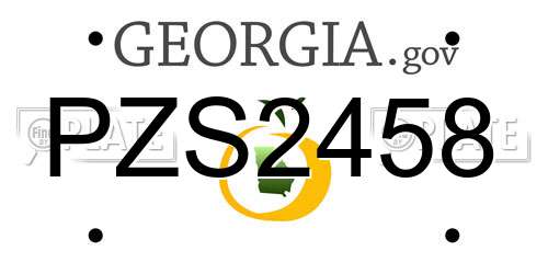 PZS2458 Georgia License Plate