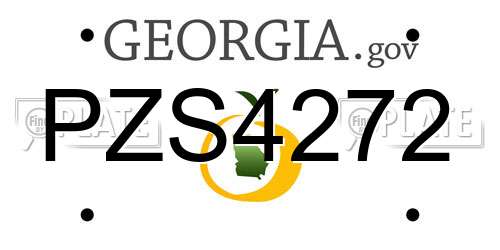 PZS4272 Georgia License Plate