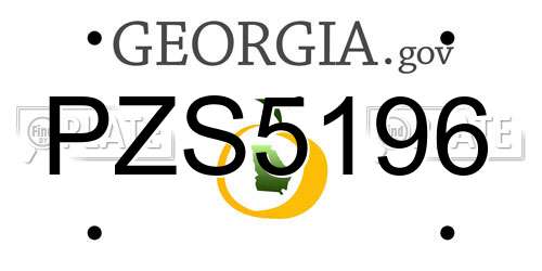 PZS5196 Georgia License Plate