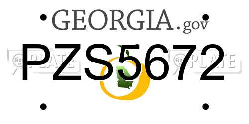 PZS5672 Georgia License Plate