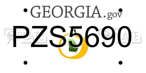 PZS5690 Georgia License Plate