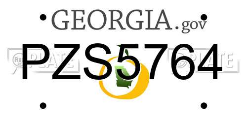 PZS5764 Georgia License Plate