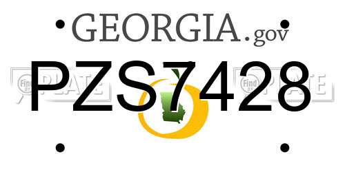 PZS7428 Georgia License Plate
