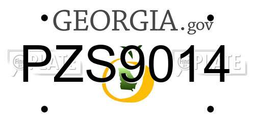 PZS9014 Georgia License Plate