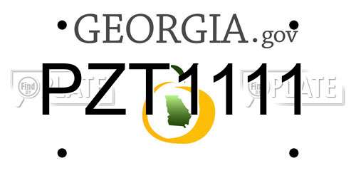 PZT1111 Georgia License Plate