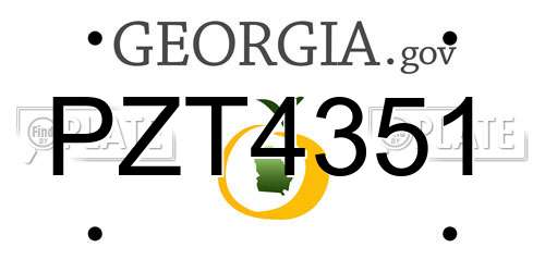 PZT4351 Georgia License Plate