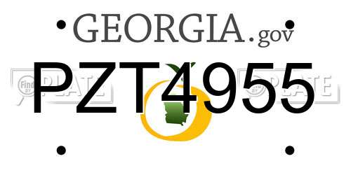 PZT4955 Georgia License Plate