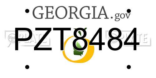 PZT8484 Georgia License Plate