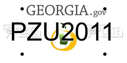 PZU2011 Georgia License Plate
