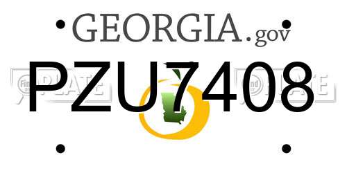 PZU7408 Georgia License Plate