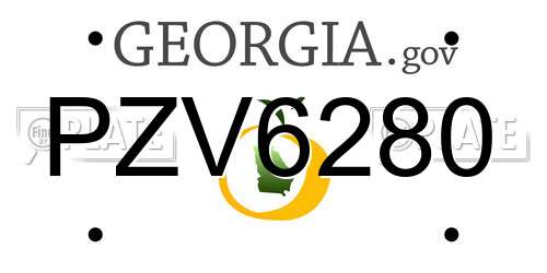 PZV6280 Georgia License Plate