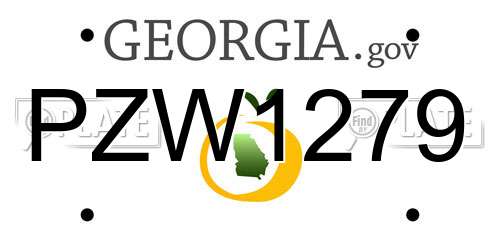 PZW1279 Georgia License Plate