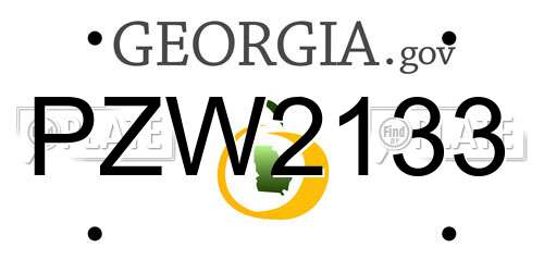 PZW2133 Georgia License Plate