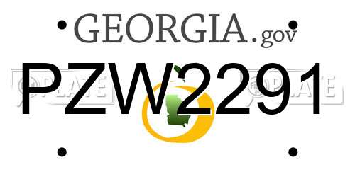 PZW2291 Georgia License Plate
