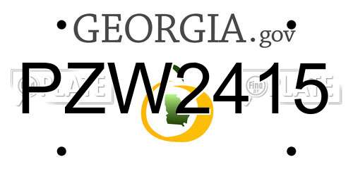 PZW2415 Georgia License Plate
