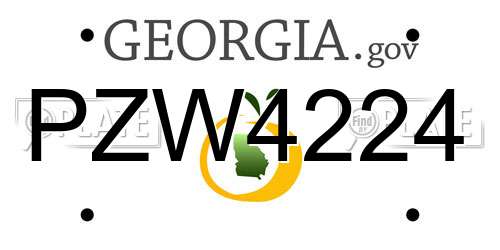 PZW4224 Georgia License Plate