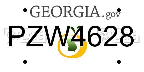 PZW4628 Georgia License Plate