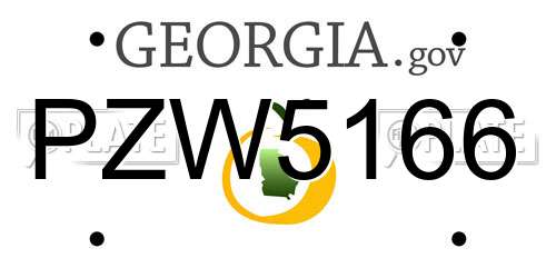 PZW5166 Georgia License Plate