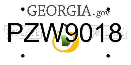 PZW9018 Georgia License Plate
