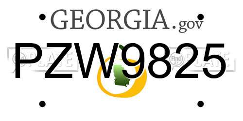 PZW9825 Georgia License Plate