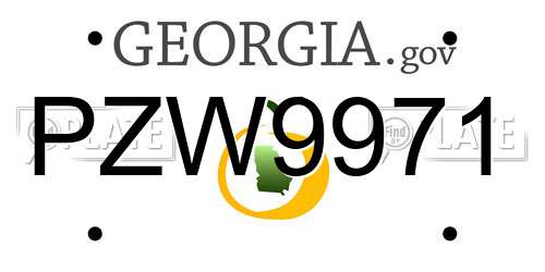 PZW9971 Georgia License Plate
