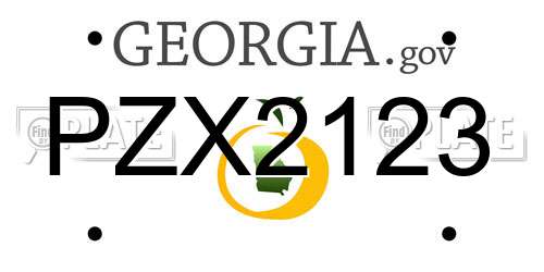 PZX2123 Georgia License Plate