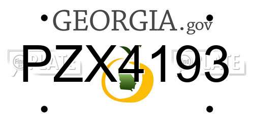 PZX4193 Georgia License Plate
