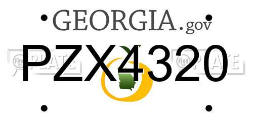 PZX4320 Georgia License Plate