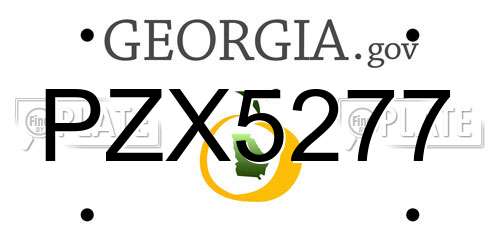 PZX5277 Georgia License Plate