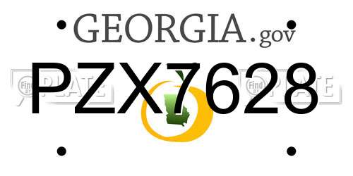PZX7628 Georgia License Plate