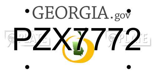 PZX7772 Georgia License Plate