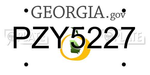 PZY5227 Georgia License Plate