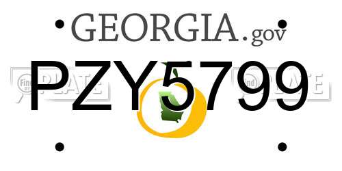 PZY5799 Georgia License Plate