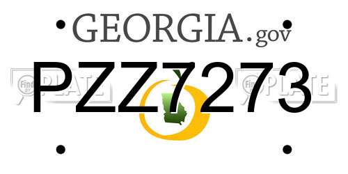 PZZ7273 Georgia License Plate