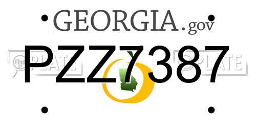 PZZ7387 Georgia License Plate