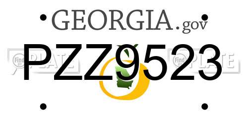 PZZ9523 Georgia License Plate